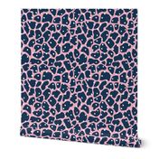 Trendy minimal animal print abstract giraffe spots and dots winter navy blue pink