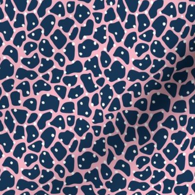 Trendy minimal animal print abstract giraffe spots and dots winter navy blue pink