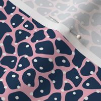 Trendy minimal animal print abstract giraffe spots and dots winter navy blue pink