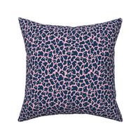 Trendy minimal animal print abstract giraffe spots and dots winter navy blue pink