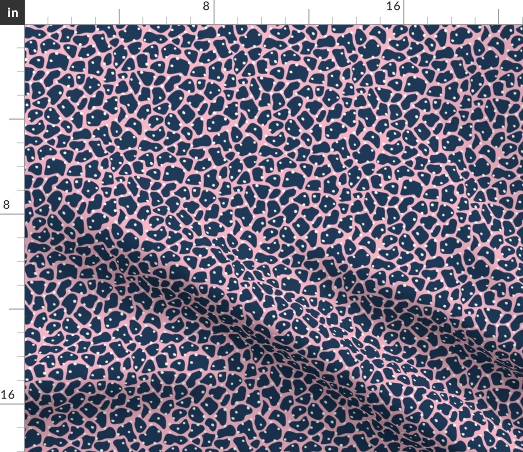 Trendy minimal animal print abstract giraffe spots and dots winter navy blue pink