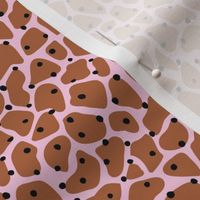 Trendy minimal animal print abstract giraffe spots and dots winter pink rust copper brown