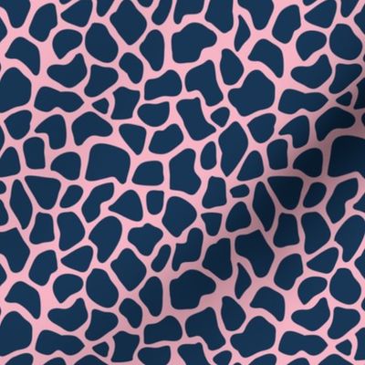 Trendy minimal animal print abstract giraffe spots  winter navy blue pink