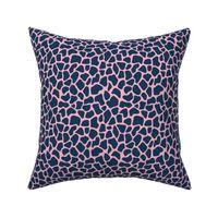 Trendy minimal animal print abstract giraffe spots  winter navy blue pink