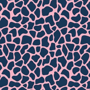 Trendy minimal animal print abstract giraffe spots  winter navy blue pink