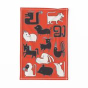Chinese Zodiac Tea Towel