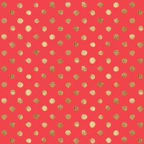 Gold Dot Bright Red