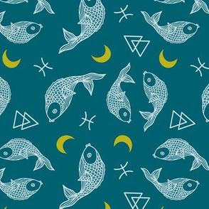 Pisces Moon on Teal