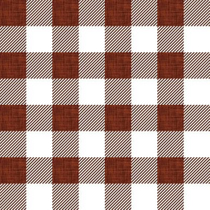 1" mahogany linen buffalo check