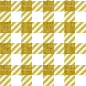 1" marigold linen buffalo check