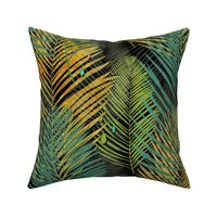 green gold and black jungle palms