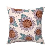 Boho sunflower lush garden autumn winter botanical lush flower blossom park lilac cinnamon cool green LARGE JUMBO