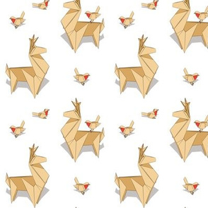 Origami Reindeers on white