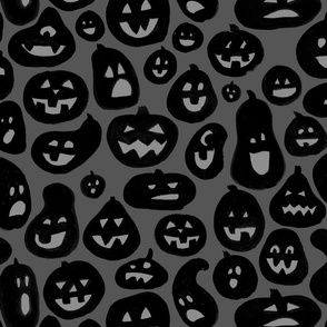 pumpkin faces gray