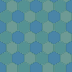 Blue Green Hexagon Ponds © Gingezel™ 2010