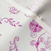 Pink and White Ornate Whimsy Floral