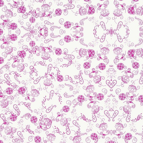 Pink and White Ornate Whimsy Floral