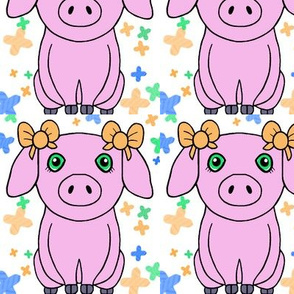 spoonflower piggie pink grey cross sttch-ed