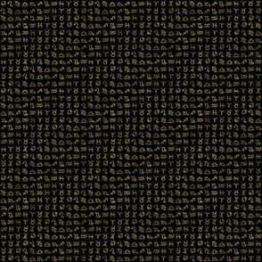 Gold Zodiac Symbols on Black Mirror 12 x 12 