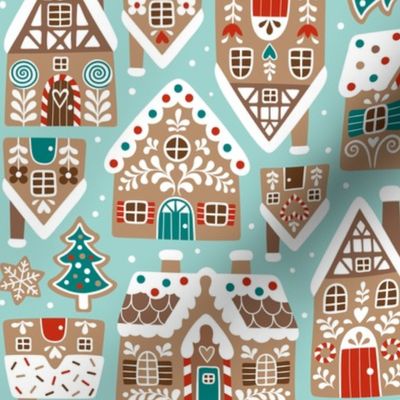 GingerBread Village / Light Blue / Small Scale