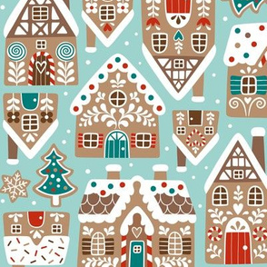 GingerBread Village / Light Blue / Small Scale