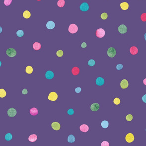 Watercolour Polkadots on Purple