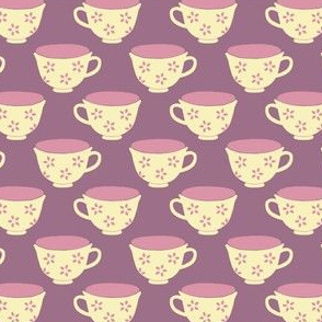 Tea Cups on purple