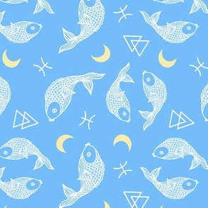 Pisces Moon on Blue