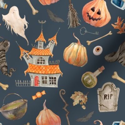 Boo's House / Deep Navy - Halloween