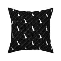 Delaware State Shape Stripe Pattern Black and White