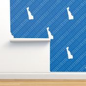 Delaware State Shape Stripe Pattern Blue and White