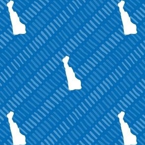Delaware State Shape Stripe Pattern Blue and White
