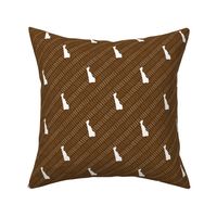 Delaware State Shape Stripe Pattern Brown and White