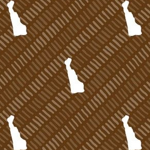 Delaware State Shape Stripe Pattern Brown and White