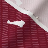 Delaware State Shape Stripe Pattern Garnet and White