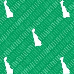 Delaware State Shape Stripe Pattern Green and White