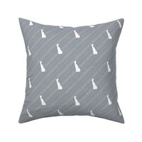 Delaware State Shape Stripe Pattern Grey and White