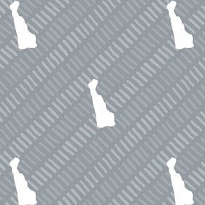 Delaware State Shape Stripe Pattern Grey and White