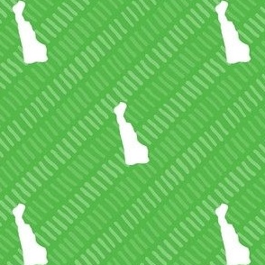 Delaware State Shape Stripe Pattern Bright Green, Lime Green
