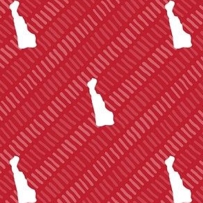 Delaware State Shape Stripe Pattern Red, Dark Red