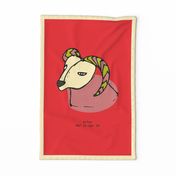 Retro Zodiac Aries Tea Towel