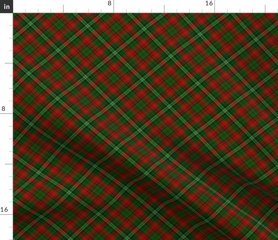 SMALL christmas plaid fabric - green and red tartan, tartan fabric, plaid  fabric, christmas plaid fabric - red and green