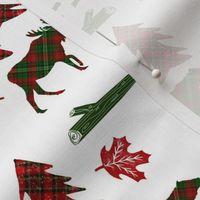 christmas plaid deer fabric - christmas tartan, christmas deer, woodland deer, christmas fabric