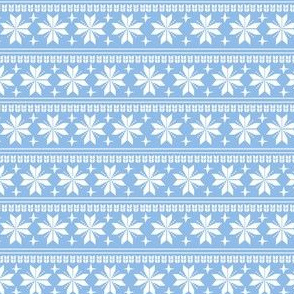 nordic christmas fabric - knit sweater fabric, ugly sweater fabric, scandi christmas fabric, winter cross fabric - sky blue
