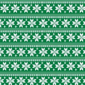 nordic christmas fabric - knit sweater fabric, ugly sweater fabric, scandi christmas fabric, winter cross fabric - bright green