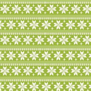 nordic christmas fabric - knit sweater fabric, ugly sweater fabric, scandi christmas fabric, winter cross fabric - lime