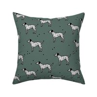 Little minimal dalmatian puppy dog friends kids autumn winter sage green 