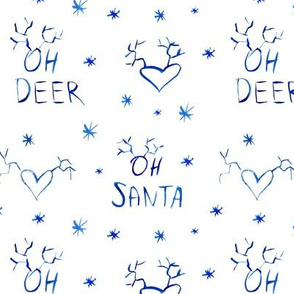 Oh deer, oh santa • watercolor christmas