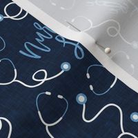 nurse life - stethoscopes - blue on blue - nursing - LAD19