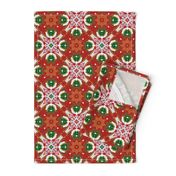 8” Gingerbread Square 1 | Red • Green